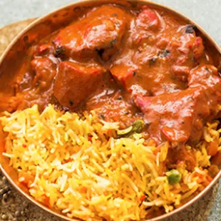 a bowl of curry and rice