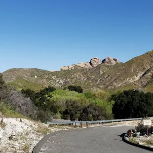 Three Sisters from the parking lot near the trailhead
