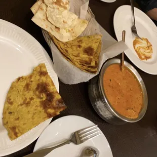 Missi Roti and the butter naan it comes with entree. The korma was just right, mild spicy, creamy without excess, not too salty.