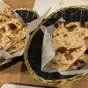 two flatbreads and rice