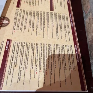 menu