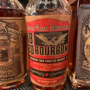three bottles of bourbon
