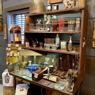 a display of glassware