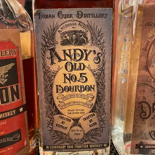 three bottles of bourbon