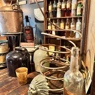 a variety of bottles and jars