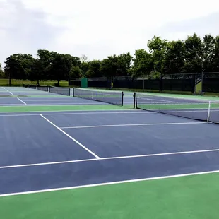 Six of the Eight Nicely Maintained Tennis Courts