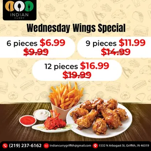 Enjoy our Wednesday Wings Offer! Order online now at #IndianCurry for a flavorful feast.