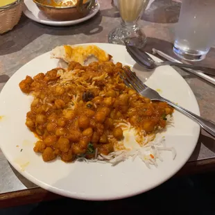 Channa masala on rice