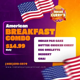 American breakfast Non veg Combo
