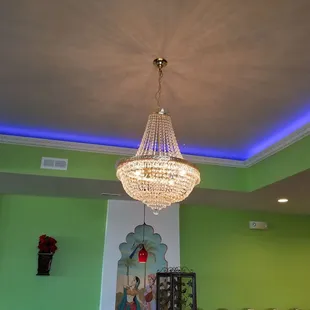 New renovation with chandelier, a nice touch!