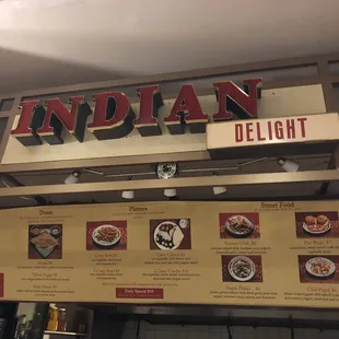 the menu of the restaurant