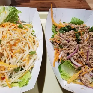 Delicious Papaya Salad and Larb Gai