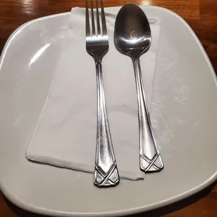 Nice plates and silverware!