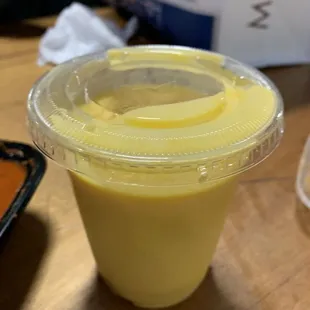 Mango Lassi (the cup was taller than it looks it this picture)