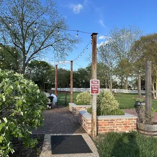 Leading to patio seating