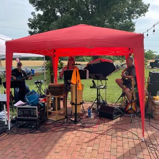 Listening to my hubby on bass!