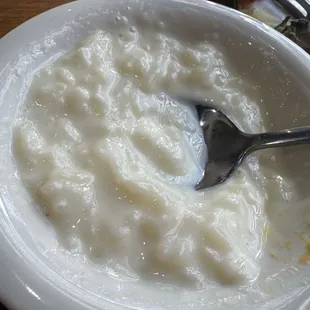 Rice pudding is nice and creamy