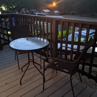 Basic tent patio area
