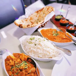 various dishes of food on a table