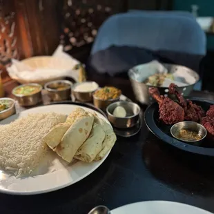 Thali and Chicken Lollipops