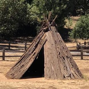 Dwellings made of cedar bark. They are not called teepees.