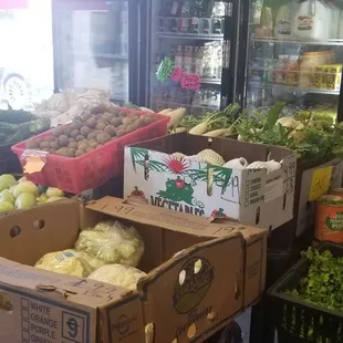 a variety of vegetables in a grocery store