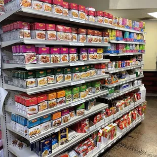 shelves of food