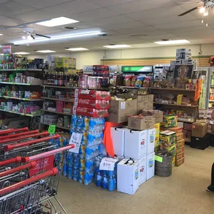 a shopping cart in a grocery store