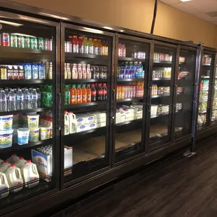 refrigerators full of dairy products