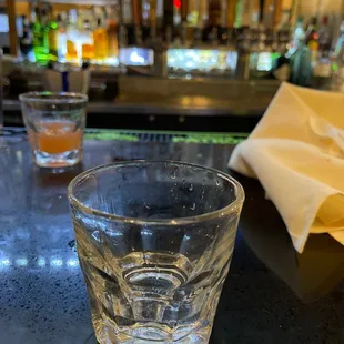 Tequila shot at the bar