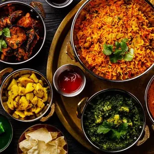 a platter of indian food