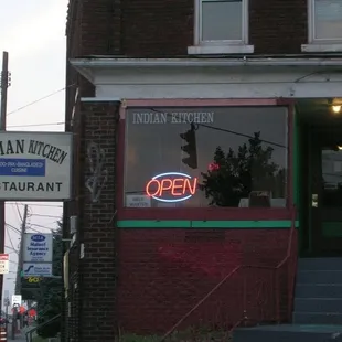 the entrance to the restaurant