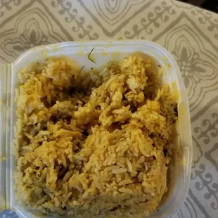 this is their example of biryani. it tasted about as flavorful as it looks.
