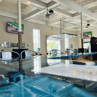 a man standing in the background