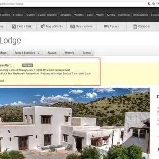 Per TPWD: Mar. 7, 2018 - Indian Lodge is closed through June 1, 2018 for a major repair project...