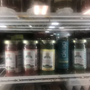 Chutneys in cooler...