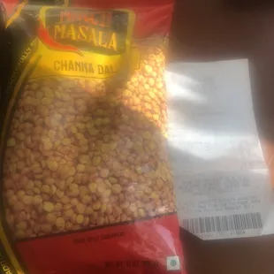 Channa dal (2.99) fried split chickpeas...