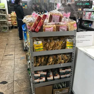 a variety of food items on display