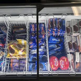Various flavors of icecreams and etc