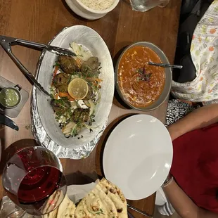 Chicken Tikka Masala and Changezi Boti (seared lamb)