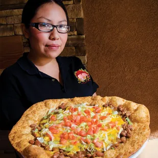 Award-winning Tewa Taco, our most popular dish! Served on our fresh house-made fry bread.