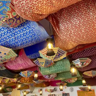 Cute decorations on the ceiling!