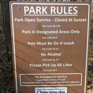 Park Rules