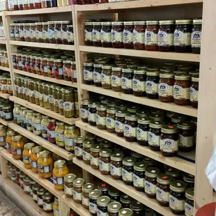 shelves of food and condiments