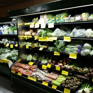 vegetables on display