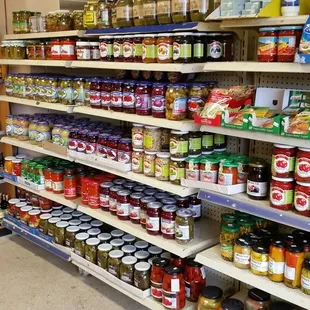 shelves of food and condiments