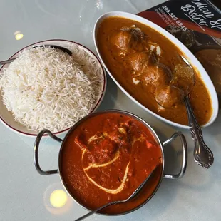 Chicken Tikka Masala and Malai Kofta