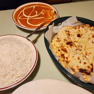 Basmati rice, Paneer Makhni ($20), &amp; Paneer Naan ($7, 11/7/23)