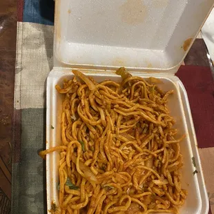 a container of noodles