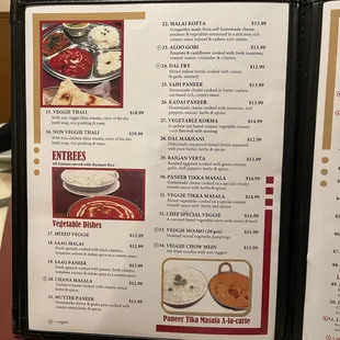 Menu - entrees